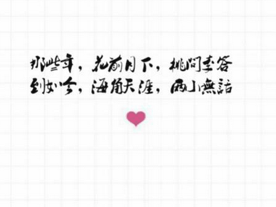 那些年，花前月下，桃问李答；到如今，海角天涯，两小无话